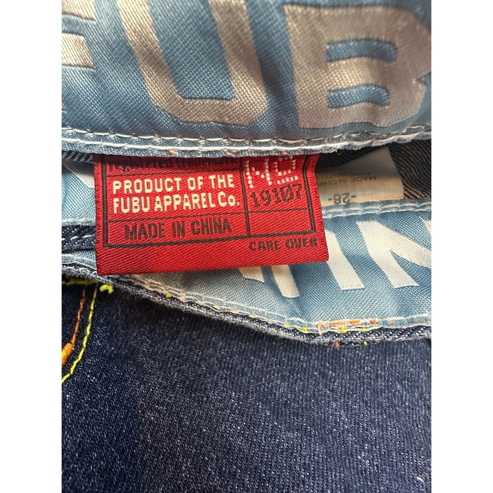 Vintage Platinum FUBU Women's Denim Shorts Size 28 Fat Albert Dumb Donald Y2K - Picture 7 of 11